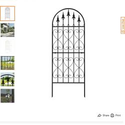 59.8 in. H x 21.7 in. Black Steel Garden Fence Panel Rustproof Decorative Garden Fence (1-Pack)

