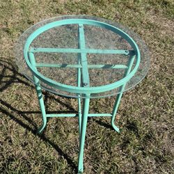 Get a second opinion See what others say High Top Patio Table With Glass Some Patina Can Be Repainted