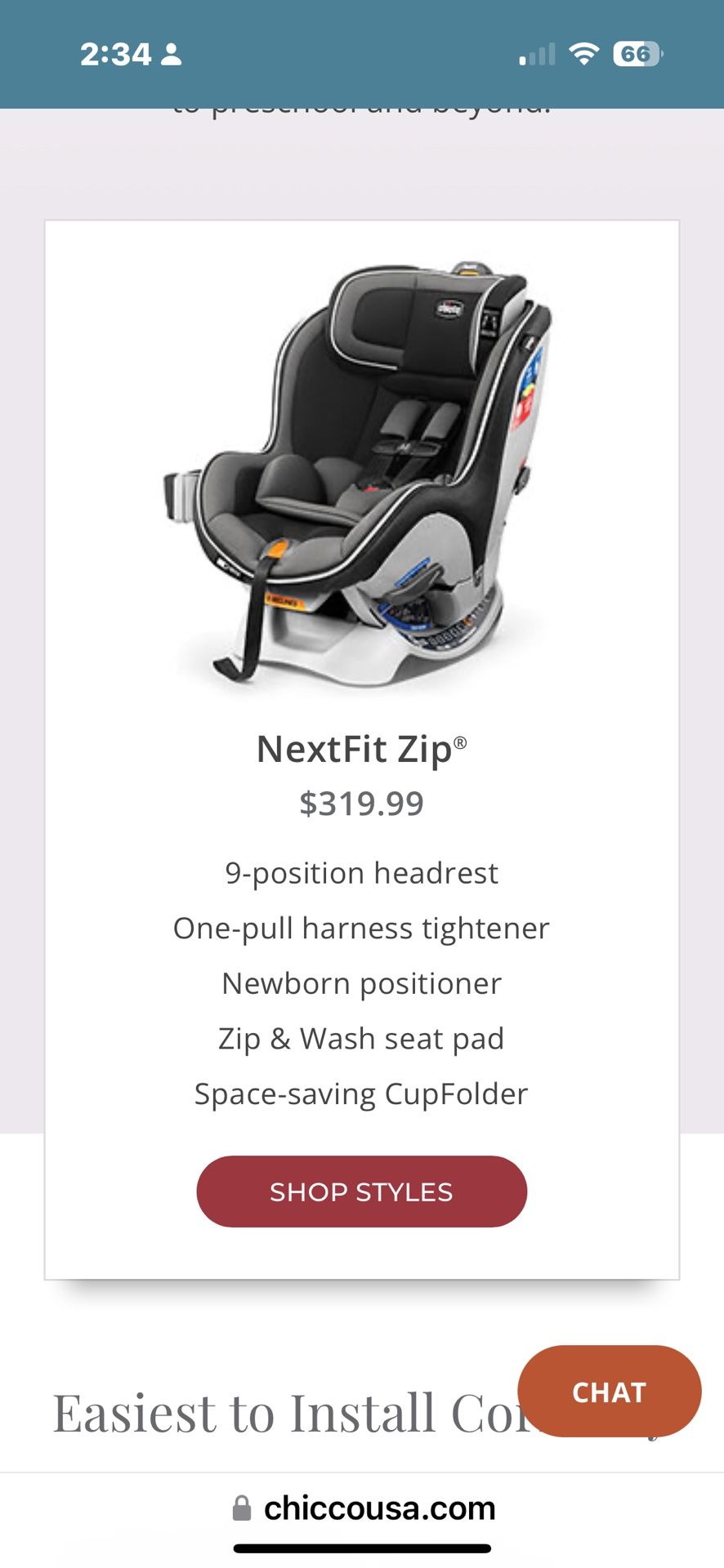 Chicco Nextfit Baby Car Seat