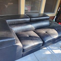 Fun Comfy Edgy Faux Leather Couch