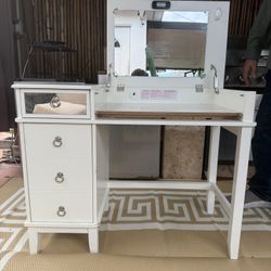 White Mirrored Vanity 