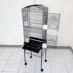 $55 (Brand New) Small to medium bird cage 60” tall parrot parakeet cockatiel bird cage 18x14x60” rolling stand 