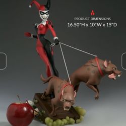 HARLEY QUINN w HYENAS ~ BATMAN ANIMATED SERIES Figure STATUE ~ SIDESHOW ~NIB New