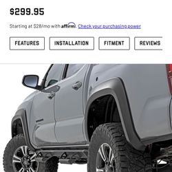 Rough Country Fender Flares Tacoma 2016-2023