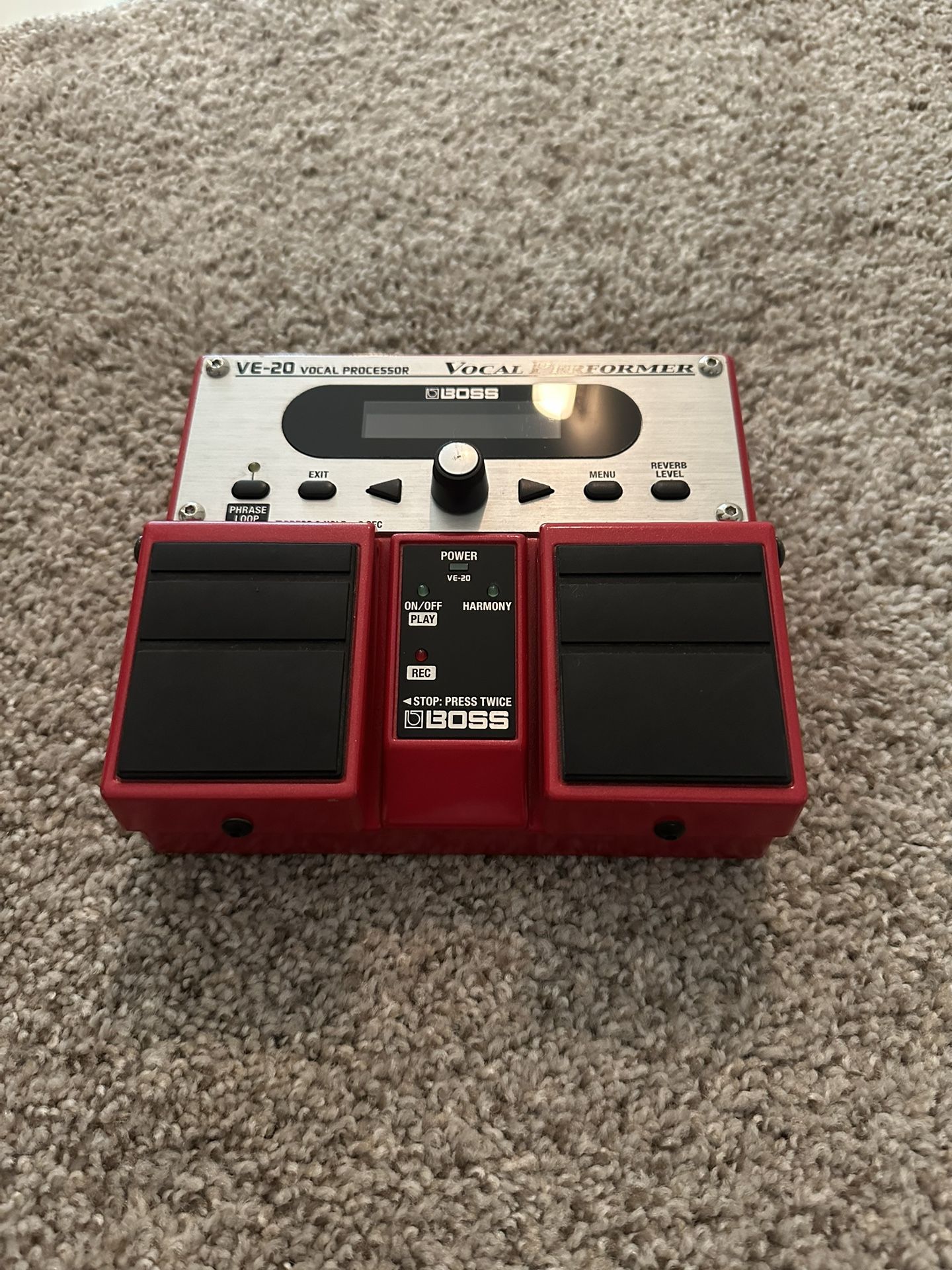 Boss VE-20 Vocal Performer Effects pedal for Vocal Multi-Effects processor Red