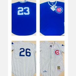 Two Authentic Jerseys for the price of one!!! $220 Brand New Cubs Throwback Ryne Sandberg/Billy Williams Both Size Large