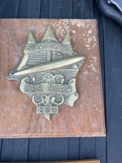 USS Barb Submarine SSN 596 Brass Plaque