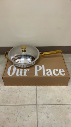 OUR PLACE TITANIUM PAN PRO 2.96 QT / 2.8 L WITH LID AND SPATULA.