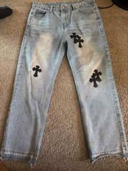 Chrome Hearts Cross Patch Denim Jeans