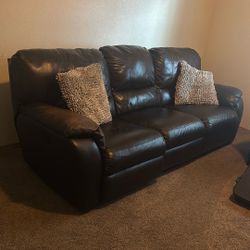 Leather Couch. electric recliner 