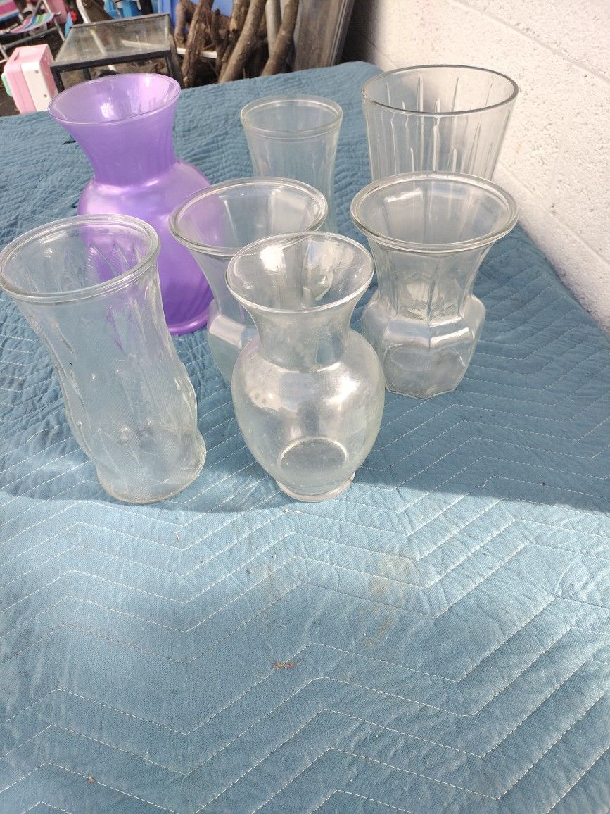 7 Glass Vases