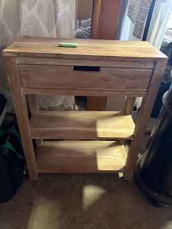 Skinny table for bathroom or hallway