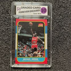 Michael Jordan Chicago Bulls HOF Basketball Novelty Rookie Card Graded 10 Gem Mint Condition 