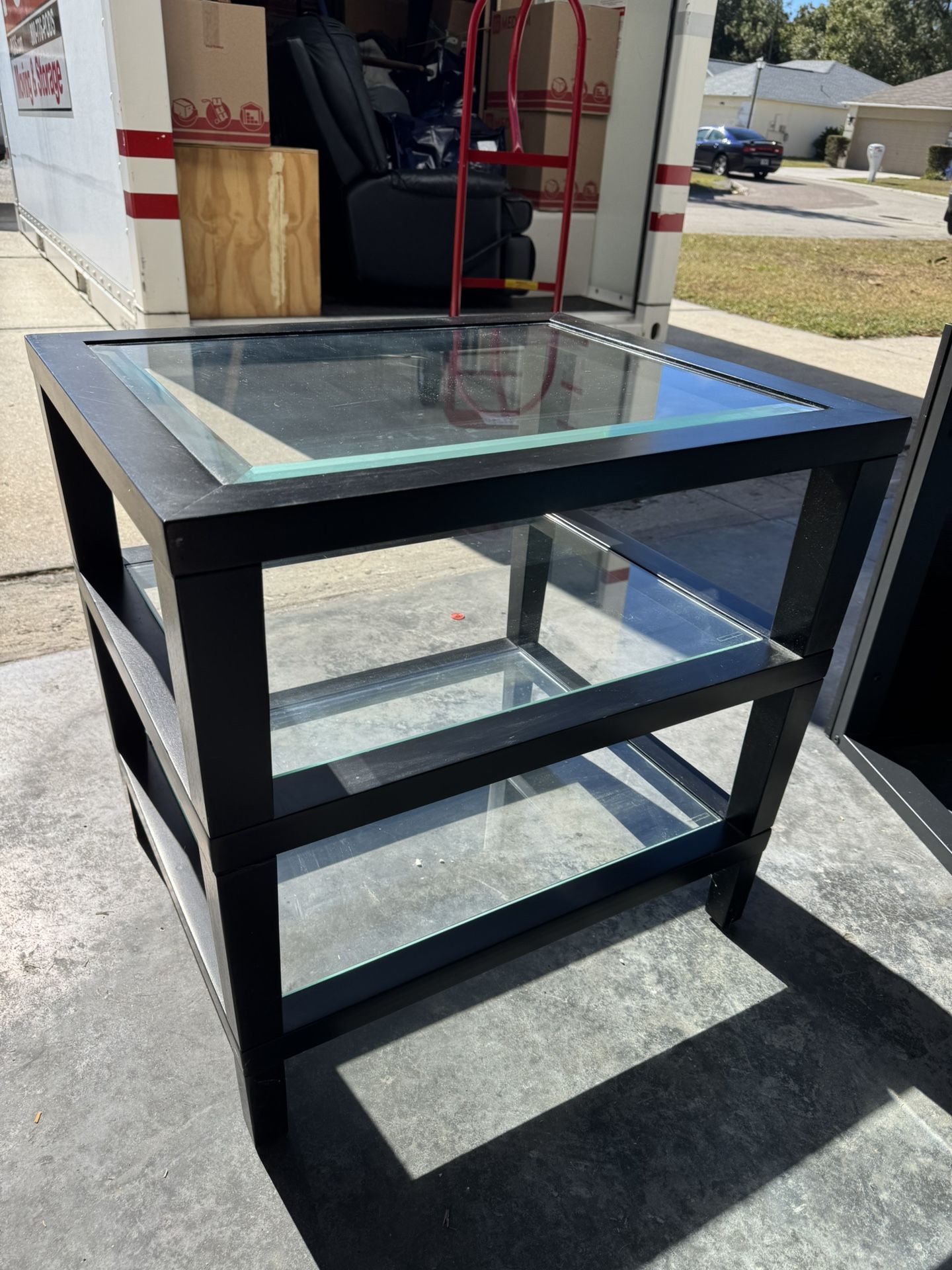 Wood/ Glass Side Table Or Nightstand 