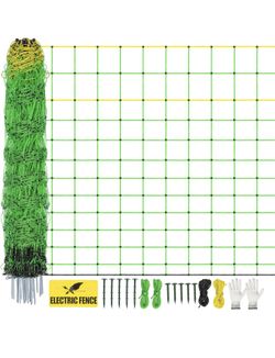 Electric Fence Netting,Livestock Neting,49.6" x 164' Portable Electric Net Fence for Goats,Sheep, Lambs,Hogs in Backyards,Farms,Ranches,Homesteads and