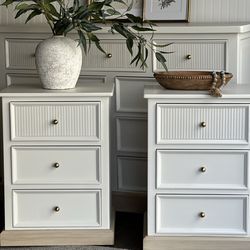 Solid Wood Fluted Nightstands