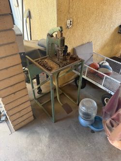 Vintage Industrial Punch Press Machine with Stand