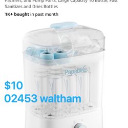 Papablic Baby Bottle Sterilizer and Dryer, Esterilizador De Biberones, Electric Steam Sterilizer for Baby Bottles, Pacifiers, and Pump Parts, Large Ca