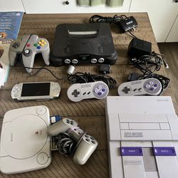 Game Console lot: Super Nintendo, Nintendo 64 , PSP, Ps1