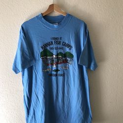 Hanes Blue T Shirt Promo Single Stitch 