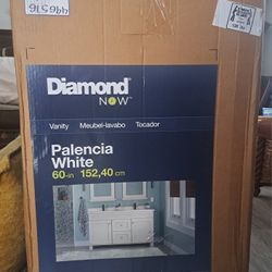 Diamond Now 60" Pelencia White Vanity