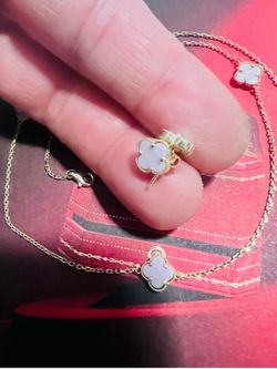 10K Wedding Set ( Chain 18 Inches Long and Earrings)