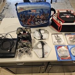 PS3 Disney Infinity (1.0, 2.0 & 3.0) Bundle With Console,  Games, 4 Controllers And Charging Station