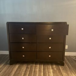 Dark Brown Dresser With 2 Night Stands