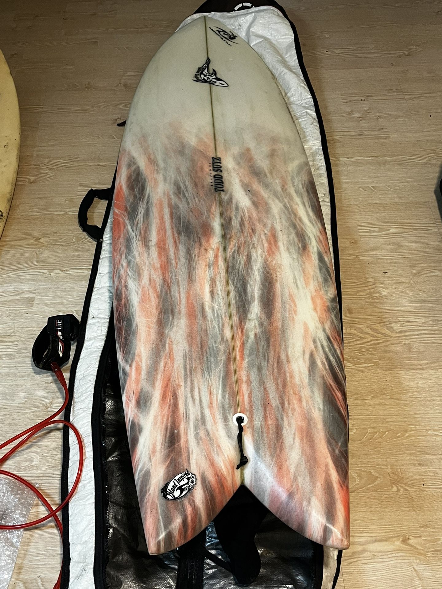6'2 quad fish Todd Sutz shaped surfboard Man (Bag included)