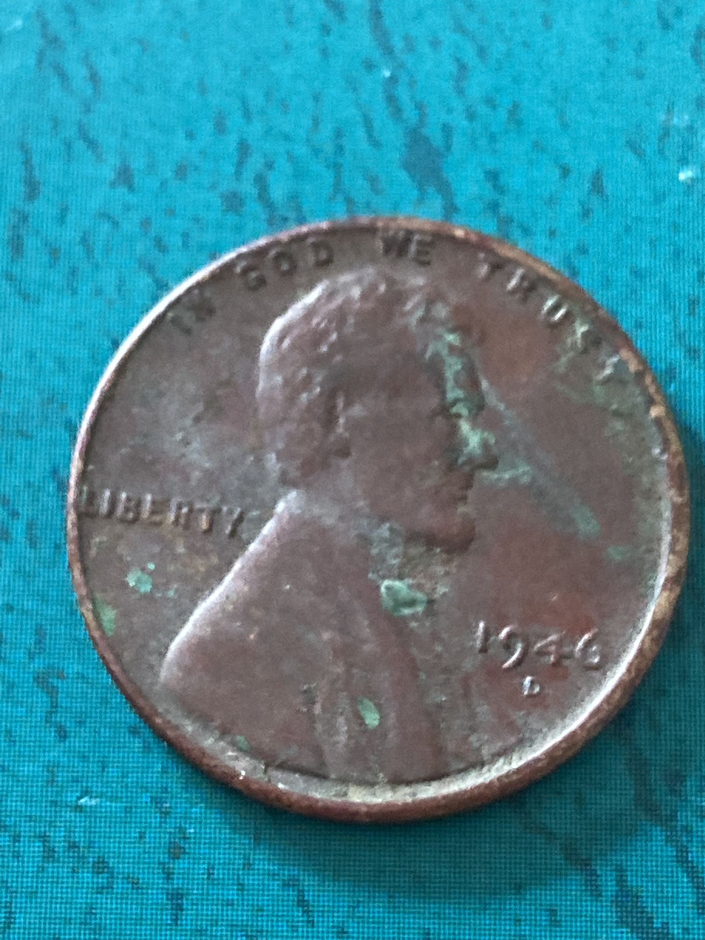 1946 D lincoln wheat cent penny 