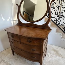 Antique Dresser with Mirror 