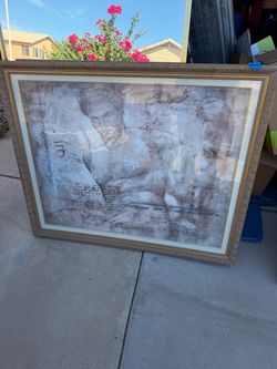 Professionally framed David. Glass front, 4’x3.5’