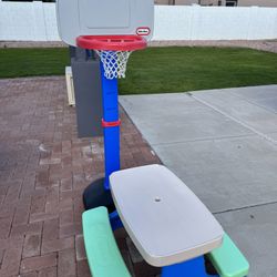 Little Tikes Picnic Table & Basketball Hoop
