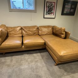 90” Leather Modular Sofa 