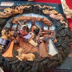 New 12x12 Black Nativity Wall Plaque.