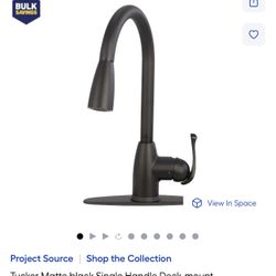 Tucker Matte black Single Handle Deck-mount Pull-down Kitchen Faucet with Sprayer (Includes...