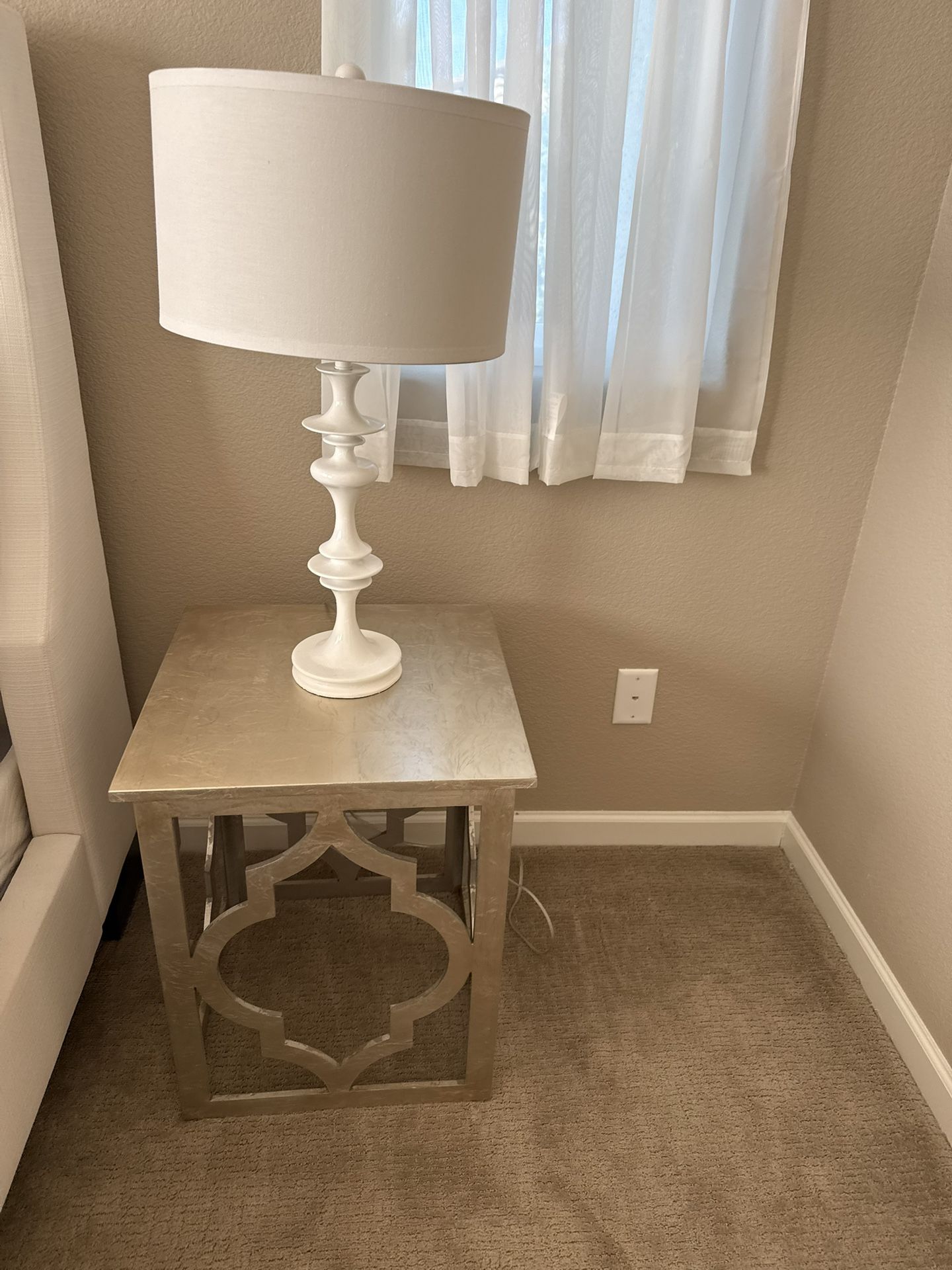 Beautiful White Side Lamp