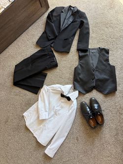 Boys Formal Suit Set with Dress Shoes