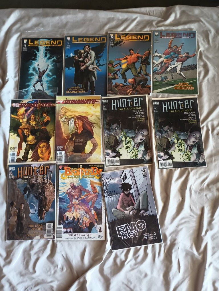 Legend, Emo Boy Etc Comic Book Lot