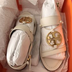 New Tory Burch Miller Two-Band Sandal Bleach