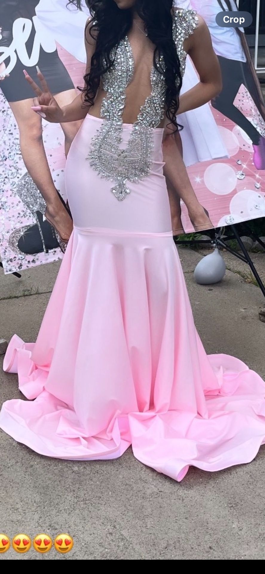 Prom dress pink fits xs/small