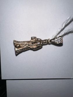 10k Religious Figure Pendant with Stones