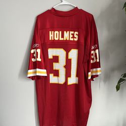 Vintage Priest Holmes Kansas City Chiefs Red NFL Football Reebok Jersey XL #31