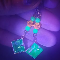 Teal Uranium Glass With Cadmium Accent 