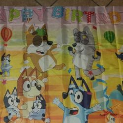 Bluey Birthday Party Banner Backdrop Background Size 5x3