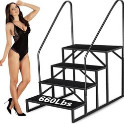 Swimming Pool Ladder Above Ground, RV Step Stool Ladder, Hot Tub Steps with Handrail,