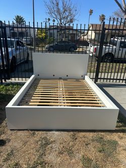 White ikea malm queen bed frame