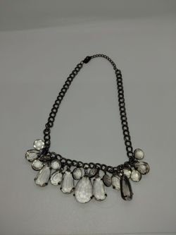 teardrop crystal statement bib necklace