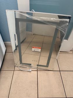 Bathroom mirror cabinet with light