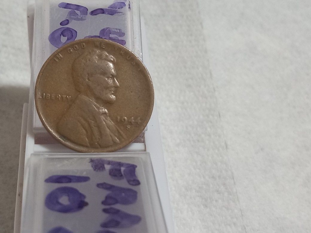 1944 Wheat Penny Error Doubleing On The S. And The 44